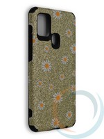 Накладка силиконовая с ромашками для Samsung Galaxy A21S/M21 золотистая