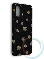 Накладка силиконовая с ромашками для Samsung Galaxy A21S/M21 черная