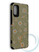 Накладка силиконовая с ромашками для Samsung Galaxy A41 золотистая