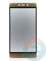 Защитное стекло 2D полноэкранное на Xiaomi Redmi 4 Pro золотистое