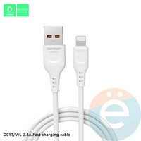 USB кабель Denmen D22L на Lightning 2.4A 1м белый