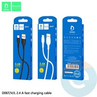 USB кабель Denmen D06T на Type-C 2.4A 1м черный