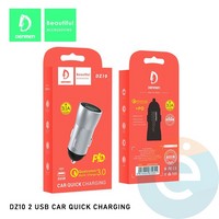 AЗУ Denmen DZ10 DUAL USB-C 18W/5V/3A + USB 5V/3A Quick Charge 3.0 золотистое