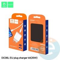 СЗУ Denmen DC06L Type-C USB 20W/5V/3A + кабель Type-C-Lightning белое