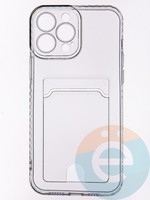Накладка силиконовая с кардхолдером для Apple iPhone 13 Pro Max прозрачная
