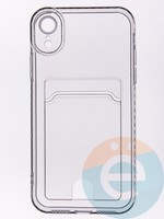Накладка силиконовая с кардхолдером для Apple iPhone Xr прозрачная