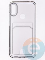 Накладка силиконовая с кардхолдером для Huawei Y6 2019/Honor 8A прозрачная