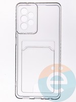 Накладка силиконовая с кардхолдером для Samsung Galaxy A73 прозрачная
