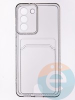 Накладка силиконовая с кардхолдером для Samsung Galaxy S21 прозрачная