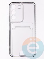 Накладка силиконовая с кардхолдером для Samsung Galaxy S22 прозрачная