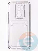 Накладка силиконовая с кардхолдером для Xiaomi Redmi 9 прозрачная