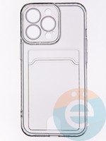 Накладка силиконовая с кардхолдером для Apple iPhone 13 Pro прозрачная