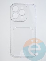 Накладка силиконовая с кардхолдером для Apple iPhone 14 Pro прозрачная