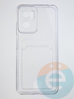Накладка силиконовая с кардхолдером для Xiaomi Redmi Note 11 E прозрачная