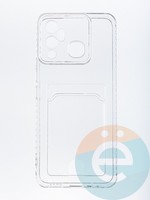 Накладка силиконовая с кардхолдером для Infinix Hot 12 Play прозрачная