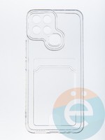 Накладка силиконовая с кардхолдером для Infinix Smart 6 прозрачная