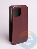 Чехол книжка боковой Fashion Case для iPhone 13 Pro Max бордовый