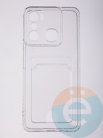 Накладка силиконовая с кардхолдером для Infinix Hot 20 Play 4G прозрачная