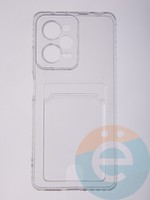 Накладка силиконовая с кардхолдером для Poco X5 Pro прозрачная