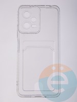 Накладка силиконовая с кардхолдером для Poco X5 прозрачная