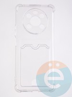 Накладка силиконовая с кардхолдером и усиленными углами для Huawei Honor X9 прозрачная