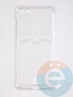 Накладка силиконовая с кардхолдером и усиленными углами для Huawei Y5 2018/Honor 7A прозрачная