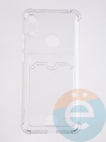 Накладка силиконовая с кардхолдером и усиленными углами для Huawei Y6 2019/Honor 8A прозрачная