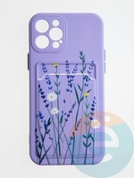 Накладка силиконовая Summer с кардхолдером для Apple iPhone 12 Pro сиреневая