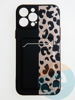 Накладка силиконовая Summer с кардхолдером для Apple iPhone 13 Pro Max сиреневая