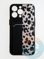 Накладка силиконовая Summer с кардхолдером для Apple iPhone 13 Pro черная