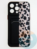 Накладка силиконовая Summer с кардхолдером для Apple iPhone 14 Pro Max черная