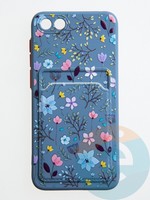 Накладка силиконовая Summer с кардхолдером для Huawei Y5 2018/Honor 7A сиреневая