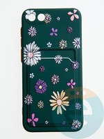 Накладка силиконовая Summer с кардхолдером для Huawei Y6 2019/Honor 8A бежевая