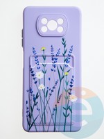 Накладка силиконовая Summer с кардхолдером для Poco X3/X3 Pro сиреневая