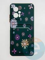 Накладка силиконовая Summer с кардхолдером для Poco X4 GT зеленая