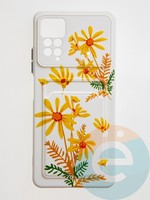 Накладка силиконовая Summer с кардхолдером для Poco X4 Pro бежевая