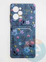 Накладка силиконовая Summer с кардхолдером для Poco X5 Pro синяя