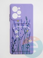 Накладка силиконовая Summer с кардхолдером для Poco X5 Pro сиреневая