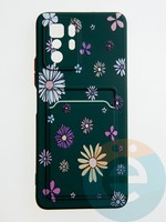 Накладка силиконовая Summer с кардхолдером для Xiaomi Redmi Note 10 Pro 5G зеленая