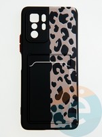 Накладка силиконовая Summer с кардхолдером для Xiaomi Redmi Note 10 Pro 5G черная