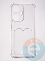 Накладка силиконовая с кардхолдером и усиленными углами для Realme C55 прозрачная