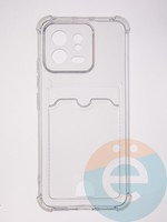 Накладка силиконовая с кардхолдером и усиленными углами для Xiaomi Mi 13 прозрачная