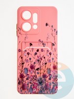 Накладка силиконовая Summer с кардхолдером для Huawei Honor X7A розовая