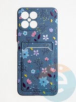 Накладка силиконовая Summer с кардхолдером для Huawei Honor X8 2022 синяя