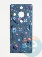 Накладка силиконовая Summer с кардхолдером для Huawei Honor X9A синяя