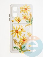 Накладка силиконовая Summer с кардхолдером для Oppo A17K бежевая