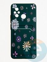 Накладка силиконовая Summer с кардхолдером для Xiaomi Redmi 12C/Poco C55 зеленая