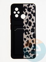 Накладка силиконовая Summer с кардхолдером для Xiaomi Redmi 12C/Poco C55 черная