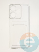 Накладка силиконовая с кардхолдером для Infinix Hot 30i прозрачная