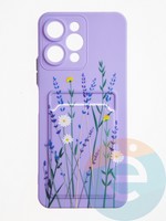 Накладка силиконовая Summer с кардхолдером для Xiaomi Redmi 12 сиреневая